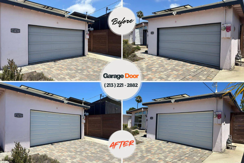Before and after: garage door repair Milltown, NJ